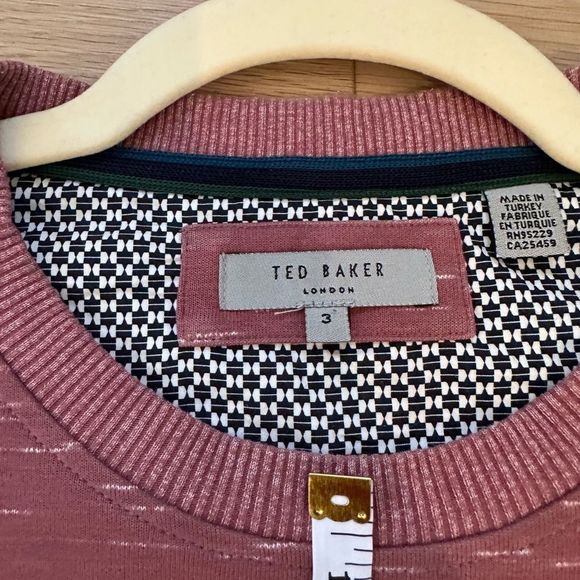 TED BAKER CREW NECK SWEATER/sweatshirt. Dusty rose size 3/small - medium. EUC - Picture 11 of 12